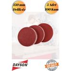 mobilyap Dayson 5 Adet 100 Kum Cırt Zımpara Kağıdı El Zımparaları Seti 150 mm Deliksiz Avuç Içi Spiral - Kırmızı