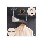 Mobilyap Exclusive - Dolap İçi Oval Krom Askı Borusu Ayaklı ( Askı Borusu + flanş + vida) - 1.Kalite (20 cm)