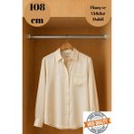 mobilyap Gardırop Dolap Içi Yuvarlak Krom Askı Borusu ( Askı Borusu + Flanş + Vida) - 1.kalite (108 Cm) - Metalik Gri