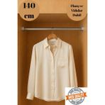 mobilyap Gardırop Dolap Içi Yuvarlak Krom Askı Borusu ( Askı Borusu + Flanş + Vida) - 1.kalite (140 Cm) - Metalik Gri