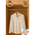 mobilyap Gardırop Dolap Içi Yuvarlak Krom Askı Borusu ( Askı Borusu + Flanş + Vida) - 1.kalite (78 Cm) - Metalik Gri