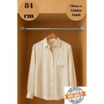 mobilyap Gardırop Dolap Içi Yuvarlak Krom Askı Borusu ( Askı Borusu + Flanş + Vida) - 1.kalite (84 Cm) - Metalik Gri
