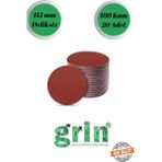 mobilyap Grin 20 Adet 180 Kum Deliksiz 115 mm Cırt Zımpara Kağıdı El Zımparaları Avuç Içi Spiral Taşlama - Kırmızı