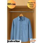 mobilyap Interior - Dolap Içi (80 Cm) Yuvarlak Krom Askı Borusu( Askı Borusu + Flanş + Vida) - Premium Kalite - Metalik