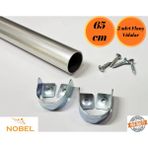 mobilyap Nobel -65 cm Dolap Içi Yuvarlak Askı Borusu 1.kalite 2 Adet Flanş ve Vidalar Içinde