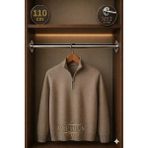 mobilyap Premium - Dolap Içi Yuvarlak Krom Askı Borusu Daire ( Askı Borusu + Flanş + Vida) - 1.kalite (110 Cm) - Metalik Gri