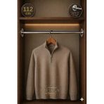mobilyap Premium - Dolap Içi Yuvarlak Krom Askı Borusu Daire ( Askı Borusu + Flanş + Vida) - 1.kalite (112 Cm) - Metalik Gri