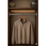 mobilyap Premium - Dolap Içi Yuvarlak Krom Askı Borusu Daire ( Askı Borusu + Flanş + Vida) - 1.kalite (119 Cm) - Metalik Gri