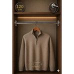 mobilyap Premium - Dolap Içi Yuvarlak Krom Askı Borusu Daire ( Askı Borusu + Flanş + Vida) - 1.kalite (120 Cm) - Metalik Gri