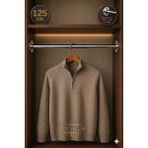 mobilyap Premium - Dolap Içi Yuvarlak Krom Askı Borusu Daire ( Askı Borusu + Flanş + Vida) - 1.kalite (125 Cm) - Metalik Gri
