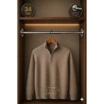 mobilyap Premium - Dolap Içi Yuvarlak Krom Askı Borusu Daire ( Askı Borusu + Flanş + Vida) - 1.kalite (34 Cm) - Metalik Gri