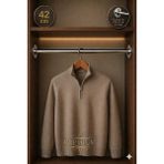 mobilyap Premium - Dolap Içi Yuvarlak Krom Askı Borusu Daire ( Askı Borusu + Flanş + Vida) - 1.kalite (42 Cm) - Metalik Gri