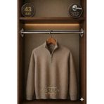 mobilyap Premium - Dolap Içi Yuvarlak Krom Askı Borusu Daire ( Askı Borusu + Flanş + Vida) - 1.kalite (43 Cm) - Metalik Gri