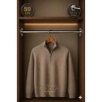 mobilyap Premium - Dolap Içi Yuvarlak Krom Askı Borusu Daire ( Askı Borusu + Flanş + Vida) - 1.kalite (59 Cm) - Metalik Gri