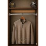 mobilyap Premium - Dolap Içi Yuvarlak Krom Askı Borusu Daire ( Askı Borusu + Flanş + Vida) - 1.kalite (80 Cm) - Metalik Gri