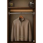 mobilyap Premium - Dolap Içi Yuvarlak Krom Askı Borusu Daire ( Askı Borusu + Flanş + Vida) - 1.kalite (96 Cm) - Metalik Gri