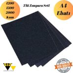 mobilyap Sia - 3'lü Zımpara Seti Kağıt Zımpara Su Zımparası Sarı Leke Banyo Mutfak Sulu Kuru Yüzey - 3'lü Set(1200-1500-2000 Kum)
