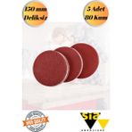 mobilyap Sia 5 Adet 80 Kum Cırt Zımpara Kağıdı El Zımparaları Seti 150 mm Deliksiz Avuç Içi Spiral Taşlama - Kırmızı