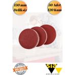 mobilyap Sia 50 Adet 120 Kum Cırt Zımpara Kağıdı El Zımparaları Seti 150 mm Deliksiz Avuç Içi Spiral Taşlama - Kırmızı