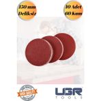 mobilyap Ugr 10 Adet 60 Kum Cırt Zımpara Kağıdı El Zımparaları Seti 150 mm Deliksiz Avuç Içi Spiral - Kırmızı