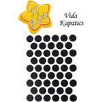 mobilyap Yapışkanlı Vida Gizleme Yapıştırma Vida Tapası Tıpası(50 Adet) - Siyah - 14 mm
