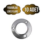mobilyap Yuvarlak Lüks Askı Borusu Flanşı Dolap ve Mobilya Boru Flanşı(Metal)(Boru ÇAPI:25MM) - Krom - KROM - 10 ADET