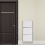 Mobilyapratik Beyaz Metal Ayakkabılık Mac3 - 3 Kapaklı - 50X15x103 H