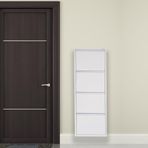 Mobilyapratik Beyaz Metal Ayakkabılık Mac4 - 4 Kapaklı - 50X15x136 H