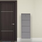 Mobilyapratik Gri Kilitli Metal Ayakkabılık Mac4 - 4 Kapaklı - 50X15x136 H