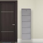 Mobilyapratik Gri Kilitli Metal Ayakkabılık Mac5 - 5 Kapaklı - 50X15x169 H