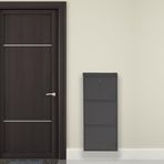 Mobilyapratik Siyah Kilitli Metal Ayakkabılık Mac3 - 3 Kapaklı - 50X15x103 H