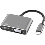 Mobitell 2in1 Type-C To Hdmı + VGA 4K Çevirici Adaptör - Gri