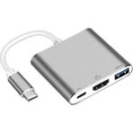 Mobitell 3in1 Type C To Hdmı USB 3.0 Type C 3.1 4K Dönüştürücü - Gri