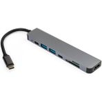 Mobitell Type-C Hub 7in1 Hdmı 2x USB 3.0 Sd Tf Çevirici Adaptör - Gri