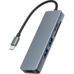 Mobitell Type-C To 4K HDMI 2*usb 3.0 Sd Tf Kart Okuyucu 5ın1 Çevirici Adaptör - Gri