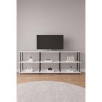 Mobitopya Çevir Kur 200 Cm Beyaz Raflı Tv Sehpası, Tv Ünitesi 200*71*29 Cm