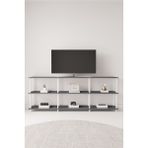 Mobitopya Çevir Kur 200 cm Raflı Tv Sehpası, Tv Ünitesi Antrasit Bd