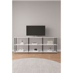 Mobitopya Çevir Kur 200 cm Raflı Tv Sehpası, Tv Ünitesi Beyaz