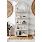 Mobitopya Çevir Kur Beyaz Bohem Kitaplık | Çok Amaçlı, 5 Raflı, Dekoratif Dolap 199x71x29 Cm