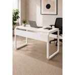 Mobitopya Metal Ayaklı Çalışma Masası- Bilgisayar Masası- Modern Ofis Masası- Gamer MASASI140X50X72 cm - Beyaz