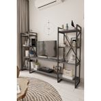 Mobitopya Nilamu 200 cm Tv Ünitesi / Metal Aksamlı / Açık Raf / Kitaplık / Organizer / Ofis / Ev / Salon / Tv Sehpası / Dekoratif - Beyaz
