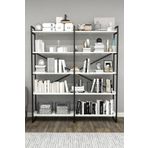 Mobitopya Nilamu Beyaz 150 cm Organizer Ofis Ev 150*170*34 5 Raflı Kitaplık