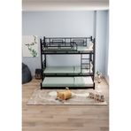 MOBLAY Defne Yavrulu Genç Çocuk Yatak Odası Metal Ranza Ve Karyola 90x190 Siyah