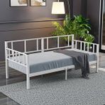 Mobpazar Daybed, Doruk, Metal Karyola, Sedir Karyola, 90x190 Cm, Beyaz Renk