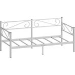 Mobpazar Luna Daybed Metal Karyola – Beyaz Ölçü Seçenekli | Yan & Arka Ferforce Destekli 90X200 cm Beyaz Renk - 90 x 200 cm