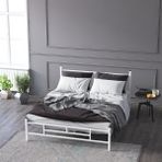 Mobpazar Metal Karyola 150 x 200 cm Beyaz Renk Modern Tasarım Dayanıklı Metal Yapı