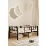 Mobpazar Zenit Metal Karyola Siyah, Korkuluklu Karyola, Daybed, Ölçü Seçenekli