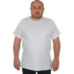 Moc Grande 11100 Büyük Beden Basic Beyaz Erkek T-shirt