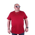 Moc Grande 11100 Büyük Beden Basic Bordo Erkek T-shirt