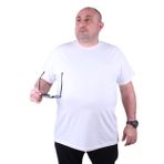 Moc Grande 11160 Büyük Beden Beyaz Erkek T-shirt